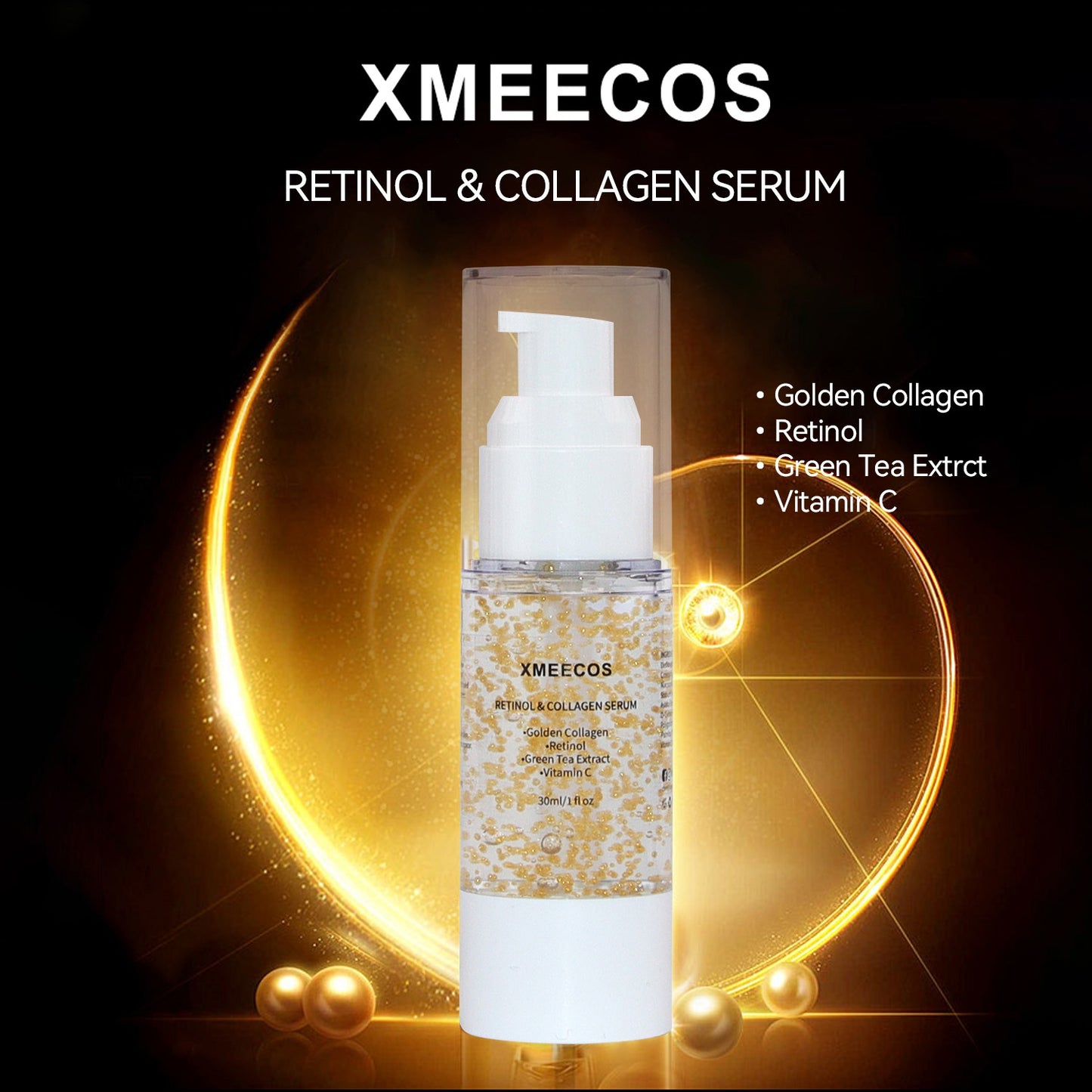 Retinol and Collagen Serum for face with Collagen Balls Niacinamide Green Tea Extract Vitamin C Retinol Natural Anti-aging Moisturizing Vitamin A Soothing and Amino Acid| Giftable|